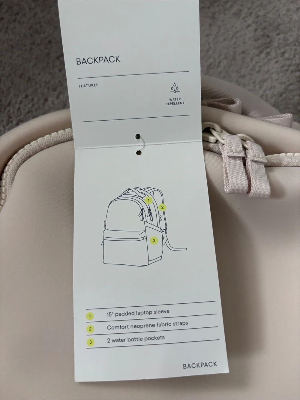 all in motion Cream  Backpack